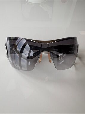 Dior Grey Shield Sunglasses with Silver Hardware